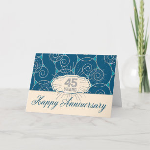 Medewerker Jubileum 45 jaar - Blue Swirls Kaart