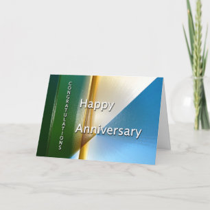 Medewerker Jubileum Blauw en Beige Kaart