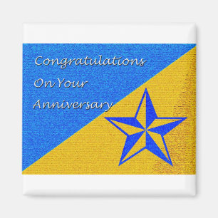 Medewerker Jubileum Blue en Gold Star Magneet