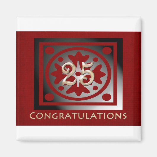 Medewerker Jubileum Cadeaus  Rode Magneet (Voorkant)