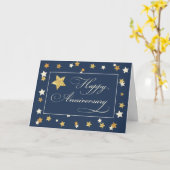 Medewerker Jubileum Navy Gold Effect Sterren Kaart (Gele Bloem)