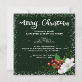 Medewerker Kerstmis Donkergroene rode bessen Sneeu Kaart (Voorkant)