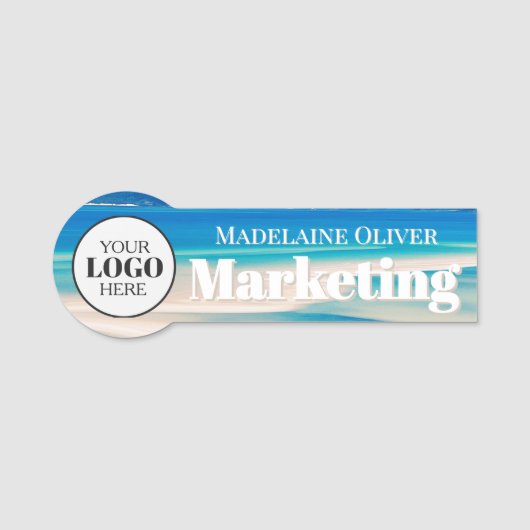 Medewerker Logo Blue Simple Naamplaatje (Voorkant)