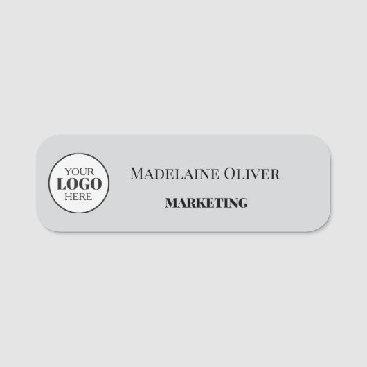 Medewerker Logo Gray Simple Naamplaatje (Voorkant)