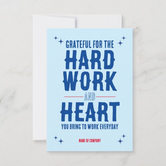 Medewerker Personeel Dank u Waardering Kaart (Voorkant)