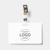 Medewerker Personeel ID Bedrijf Logo Zwart & Wit Badge (Achterkant met clip)