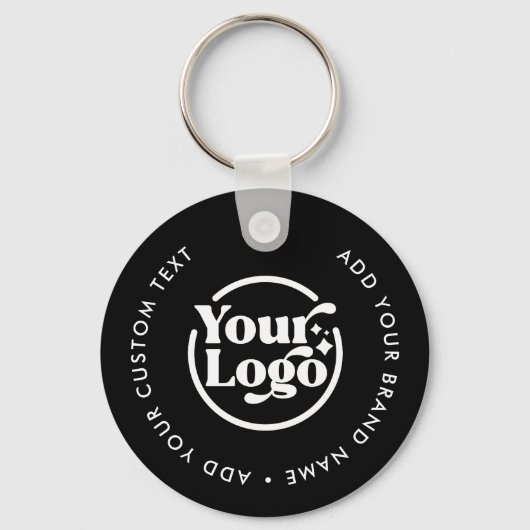 Medewerker QR Code Black Business Logo Sleutelhang Sleutelhanger (Voorkant)