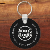 Medewerker QR Code Black Business Logo Sleutelhang Sleutelhanger (Voorkant)