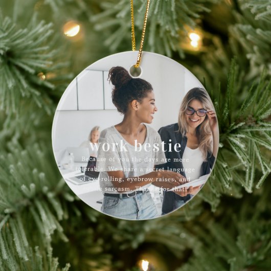 medewerker | Sentimentele foto KeepSake Kerstmis Keramisch Ornament (Boom)