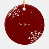 medewerker | Sentimentele foto KeepSake Kerstmis Keramisch Ornament (Achterkant)