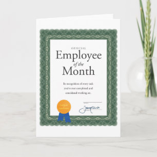 Medewerker van de Maand Certificaat op Kaart