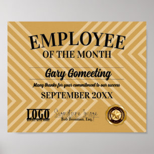 Medewerker van de maand display certificaat poster