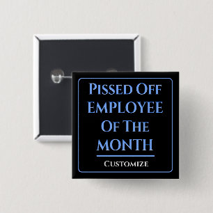 Medewerker van de maand Humor Square Vierkante Button 5,1 Cm