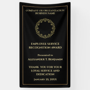 Medewerker van het jaar Gold Black Business Spandoek