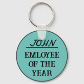 MEDEWERKER VAN HET JAAR Grappige aangepaste naam E Sleutelhanger (Voorkant)