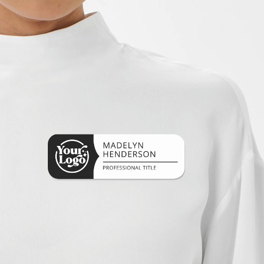 Medewerker Zwart Wit 2 Kleur Logo Magnetisch Naamplaatje