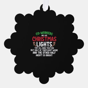 Medewerkers zijn als kerstlichten ornament kaart