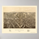 Medford, MA Panoramic Map - 1880 Poster (Voorkant)
