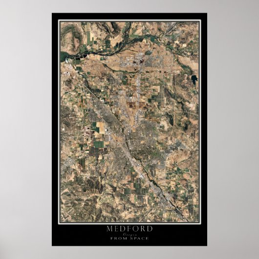 Medford Oregon Satellite Poster Map (Voorkant)
