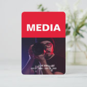 Media All Access Pass Event ID-badge 3,5 inch x 5 Kaart (Staand voorkant)