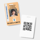 Media Crew-badge Badge (Voor- en achterkant)