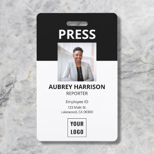Media Press Logo Foto ID Badge
