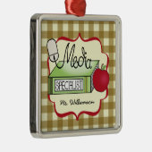 Media Specialist Book Apple & Computer Mouse Metalen Ornament (Rechts)