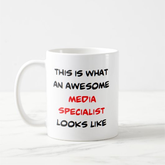 mediaspecialist, geweldige koffiemok (Links)