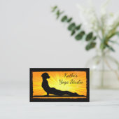Médiation orange et noire Cartes de visite de Yoga (Debout devant)