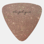 Médiators Parties scintillant rose et monogramme ou nom<br><div class="desc">Amusez-vous à jouer votre guitare ou votre basse avec cet onglet de guitare d'impression de parties scintillant rose qui peut être customisé pour inclure votre nom,  monogramme,  ou rien.</div>