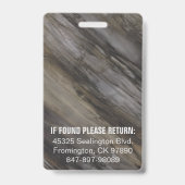 Medica Foto ID Grey Brown Black Inks Badge (Back)