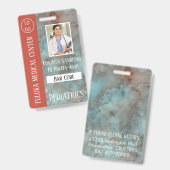 Medica Photo ID Zachte Blauwe Inkt Badge (Voor- en achterkant)