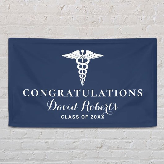 Medical Afstuderen Navy Blue Spandoek