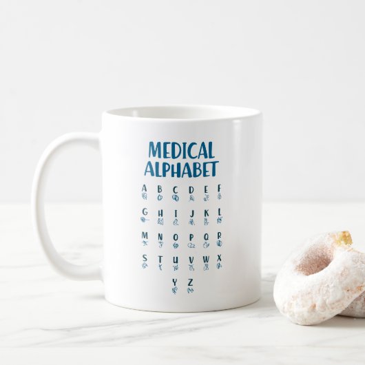 Medical Alphabet Koffiemok (Met donut)
