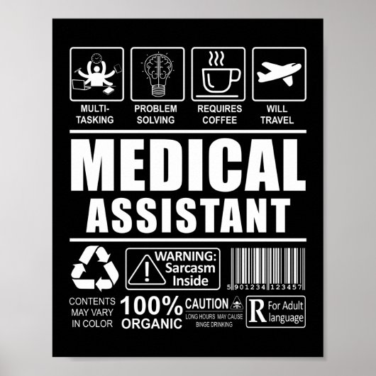 Medical Assistant CMA Waarschuwing CMA Idee Poster (Voorkant)