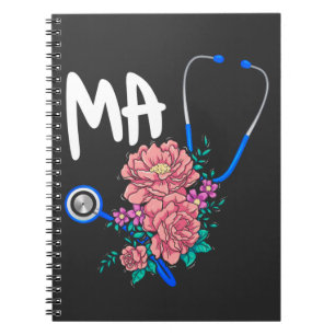 Medical Assistant Nurse Flower Stethoscoop Floral Notitieboek