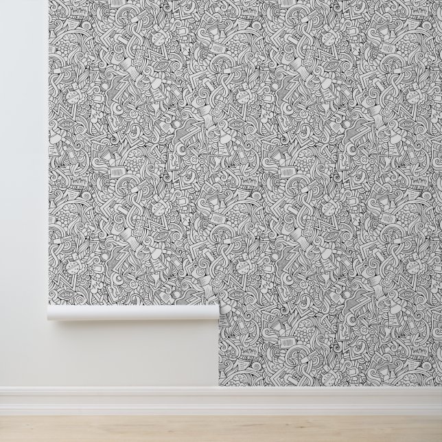 Medical B&W-patroon Behang (Applicatie)