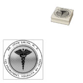 Medical Caduceus Emblem Round Return Address Rubberstempel (Gestempeld)