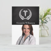 Medical Caduceus Laurel Kaart (Staand voorkant)