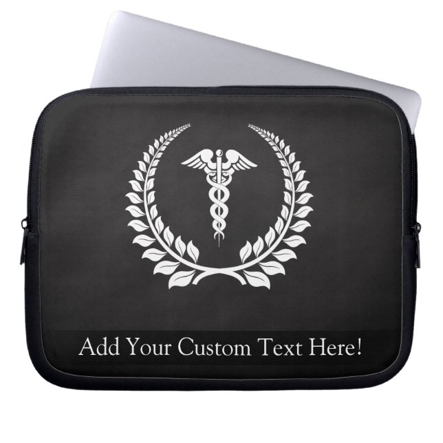 Medical Caduceus Laurel Laptop Sleeve (Voorkant)