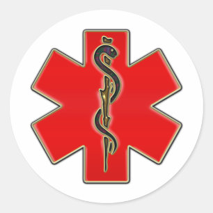 Medical Caduceus Ronde Sticker