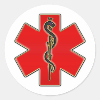 Medical Caduceus Ronde Sticker