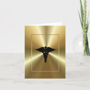 Medical Caduceus Sybol Golden  Card Kaart