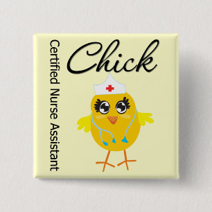 Medical Chick v1 Certified Nurse Assistant Vierkante Button 5,1 Cm