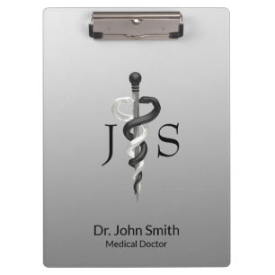 Medical Classy Noble Elegant Black White Asclepius Klembord