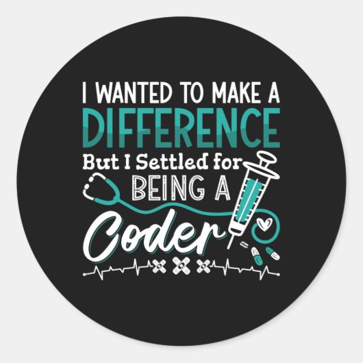 Medical Coder Being A Coder ICD Coding Programmer Ronde Sticker (Voorkant)