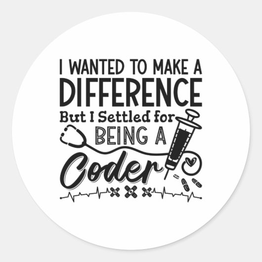Medical Coder Being A Coder ICD Programmer Coding Ronde Sticker (Voorkant)