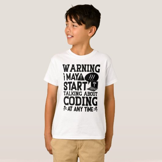 Medical Coder Coding Warning I May Start Talking T-shirt (Voorkant volledig)
