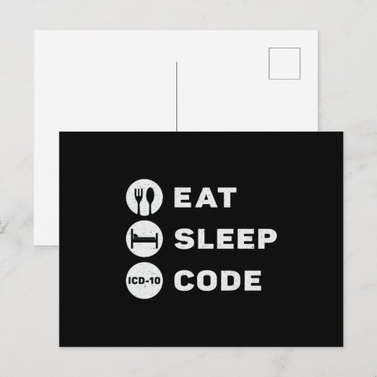 Medical Coder Eat Sleep Code Coding ICD Programmer Briefkaart (Voorkant / Achterkant)