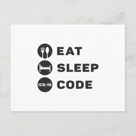 Medical Coder Eat Sleep Code ICD Coding Programmer Briefkaart (Voorkant)